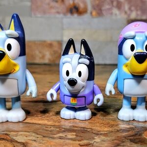 Bluey Action Figures Set - Blue, Purple